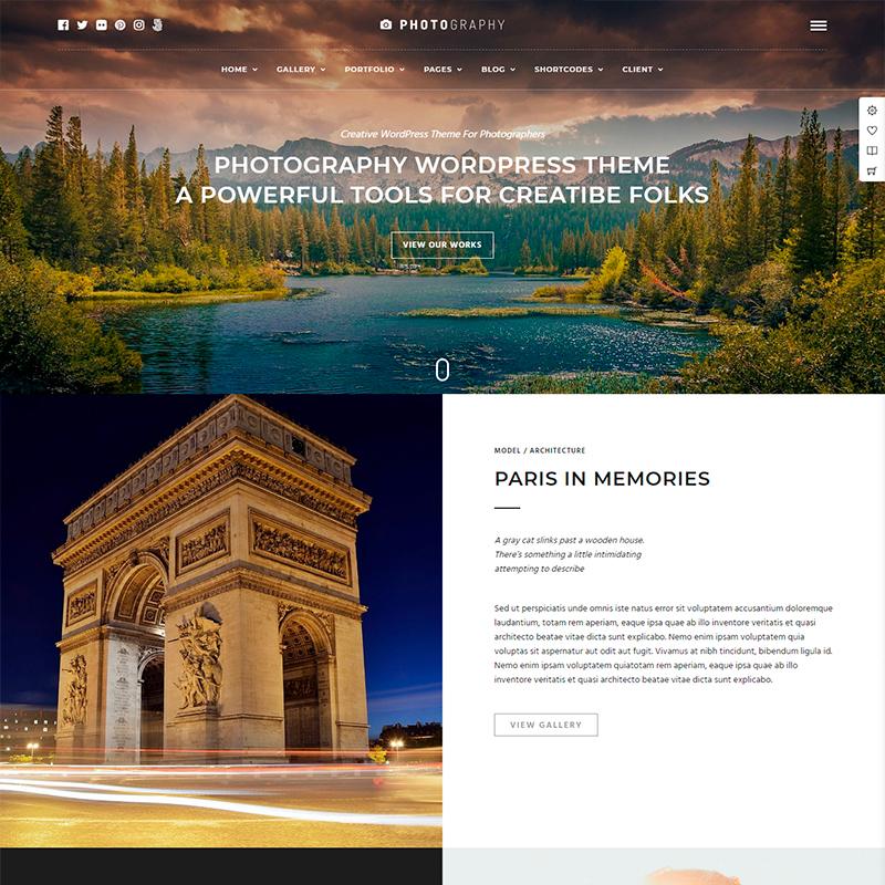 Photography, tema WordPress para páginas webs de fotografía