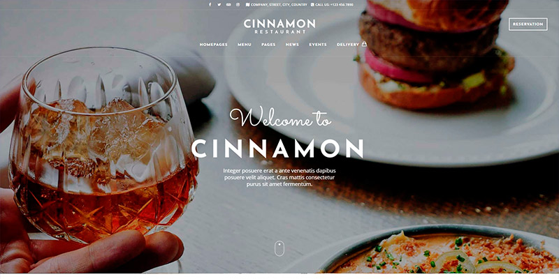 Cinnamon - Plantilla WordPress para Restaurantes