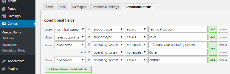 Conditional Fields for Contact Form 7