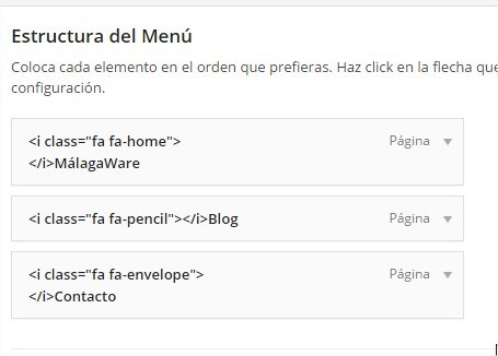 Menu wordpress