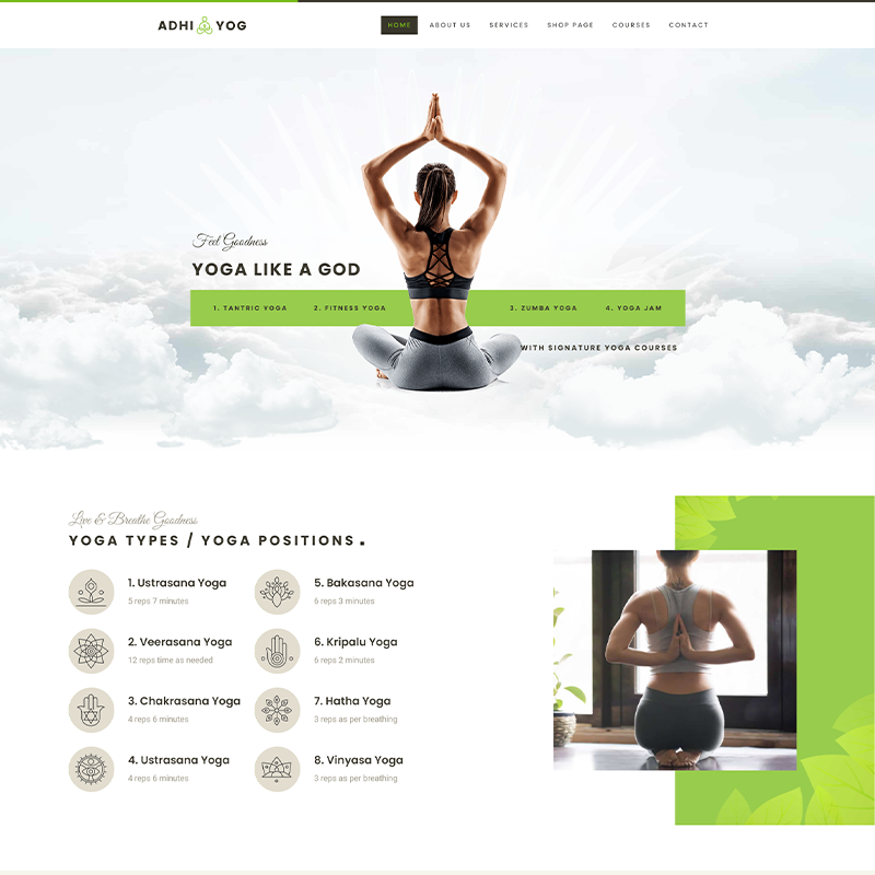 Adhi Yoga Plantilla WordPress