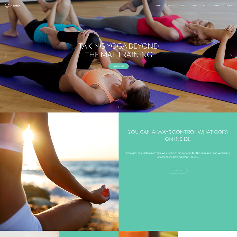 Plantilla de Yoga WordPress Asana