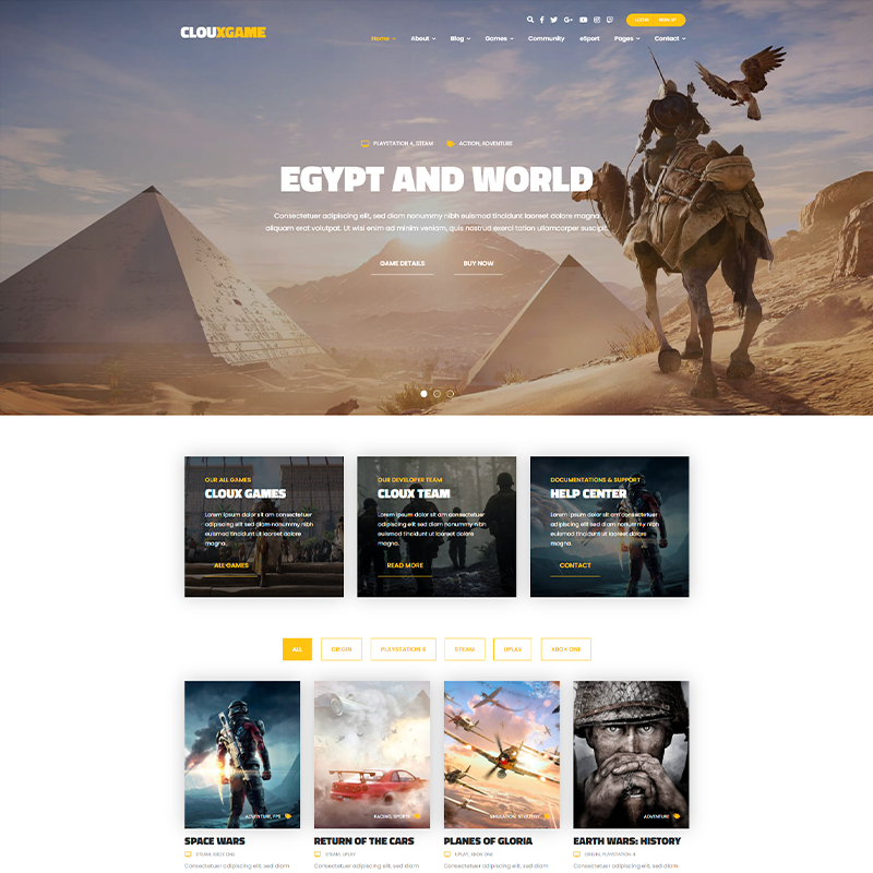 Theme WordPress Gaming - Cloux