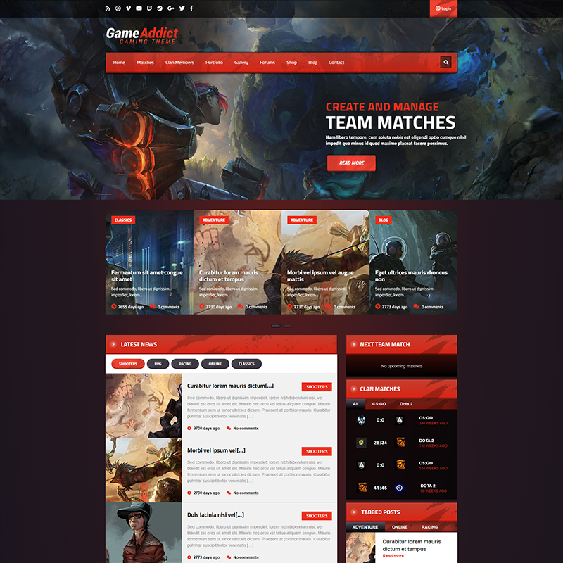 Game Addict Tema WordPress Gaming