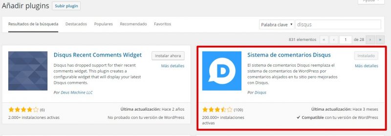 instalar plugin disqus