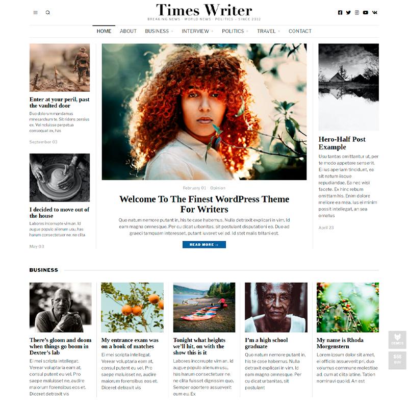 tema WordPress The Fox para escritores y copywriters