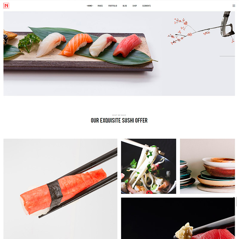 Nigiri - Tema WordPress moderno para restaurante japonés