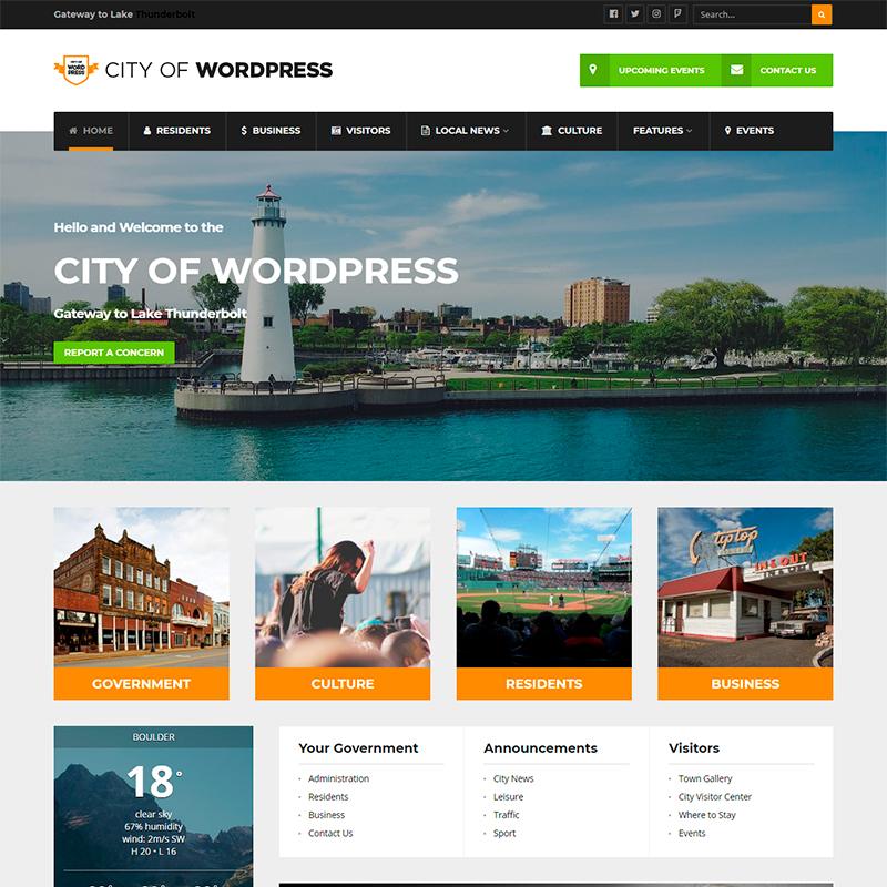 plantilla para Ayuntamientos City of WordPress