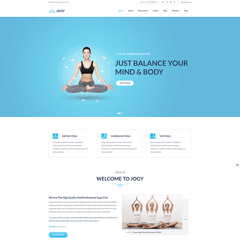 Plantilla WordPress Yoga - Jogy