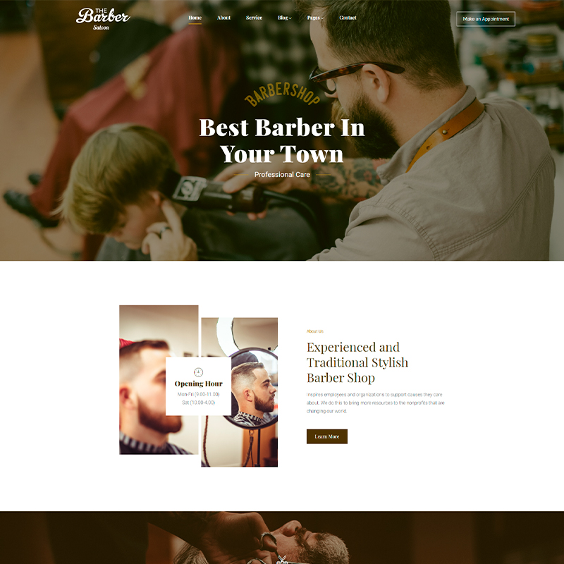 tema WordPress para barberías y peluquerías The Barber