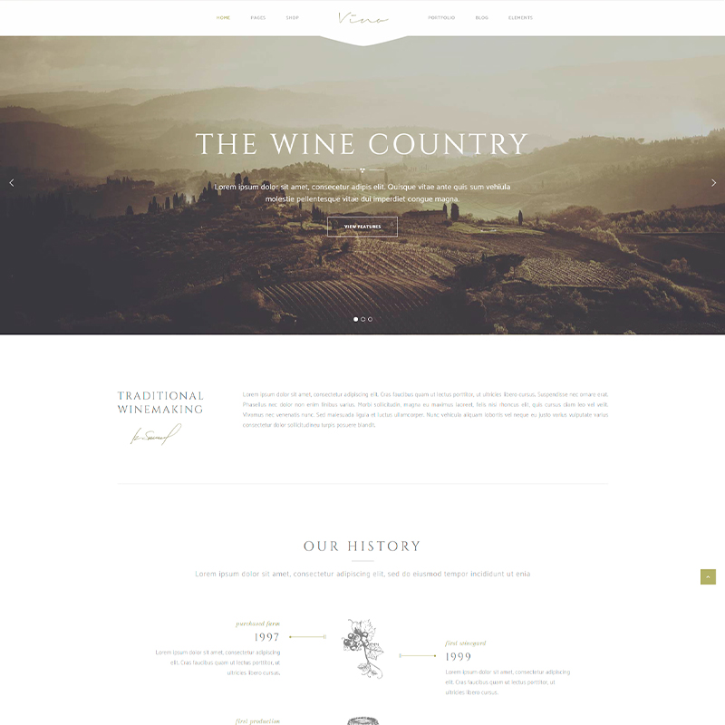 plantilla wordpress para bodegas de vino premium