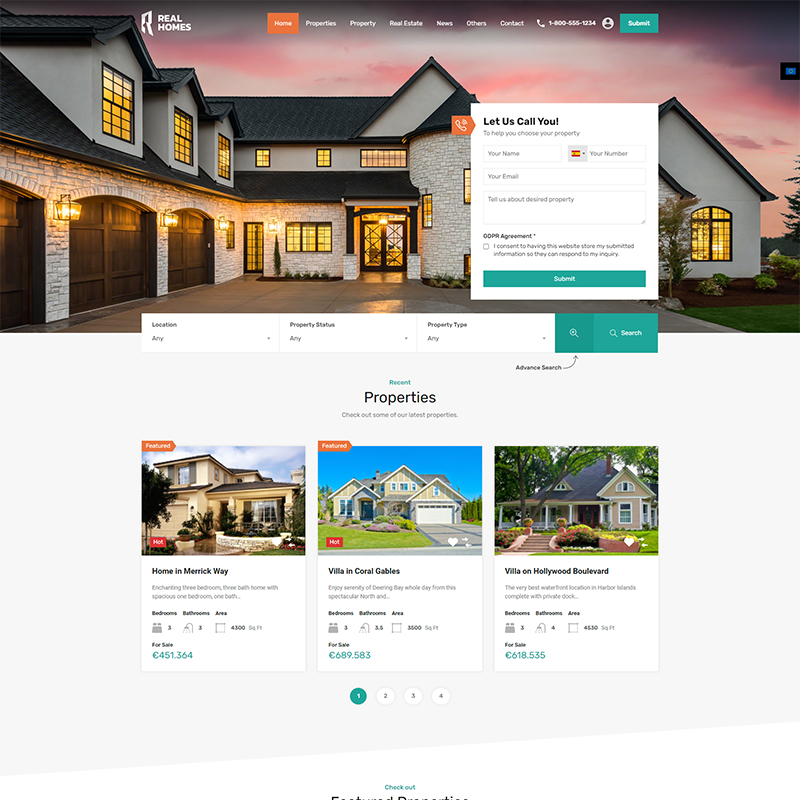 RealHomes Plantilla WordPress de Inmobiliarias