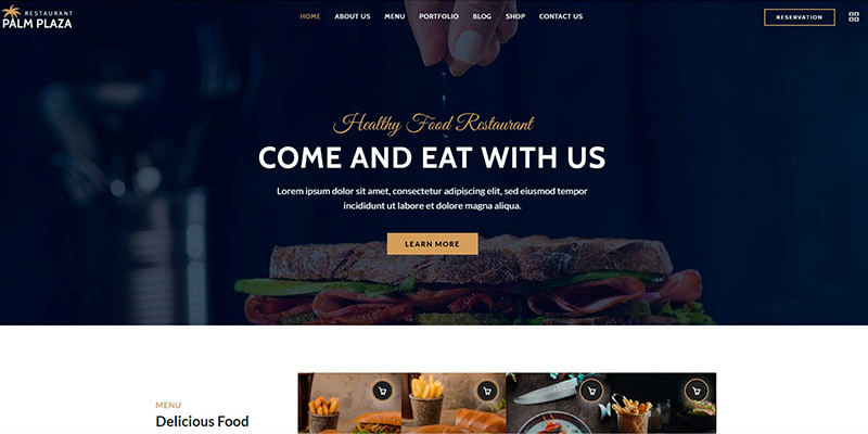 Plantilla WordPress para restaurantes y cafés