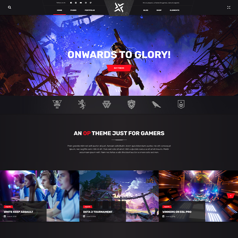 Gaming Tema WordPress - PlayerX