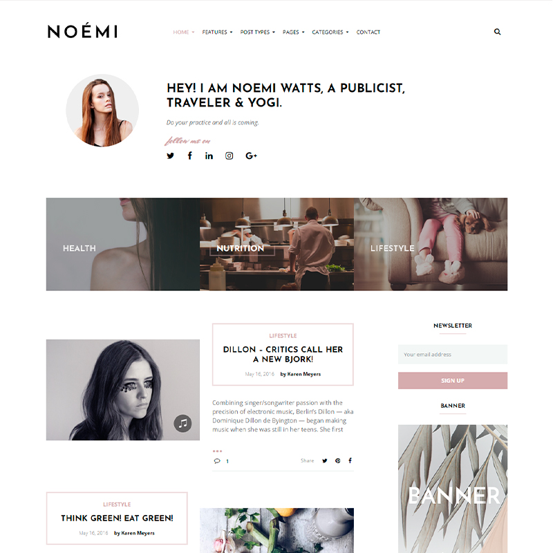 tema WordPress Noemi para copywriters y escritores 