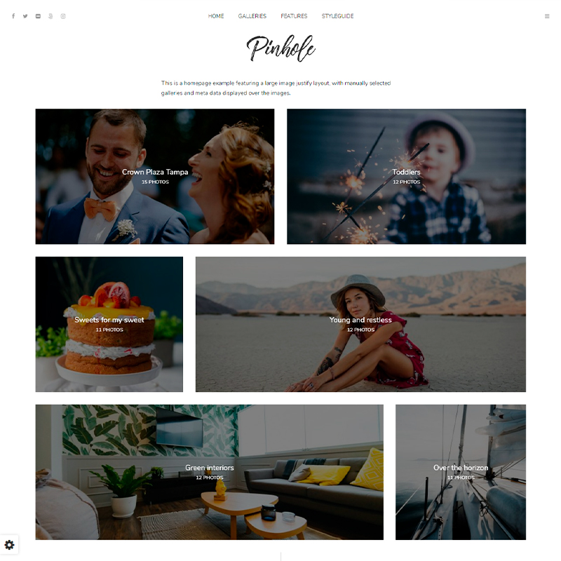 plantilla WordPress Pinhole para fotógrafos