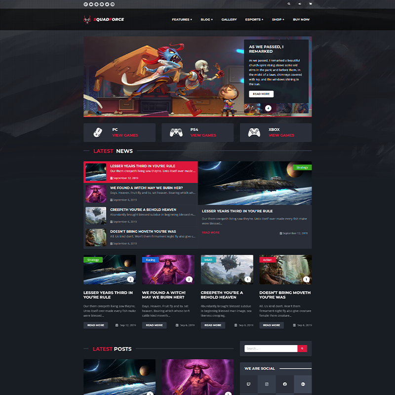 SquadForce - Tema Gaming WordPress