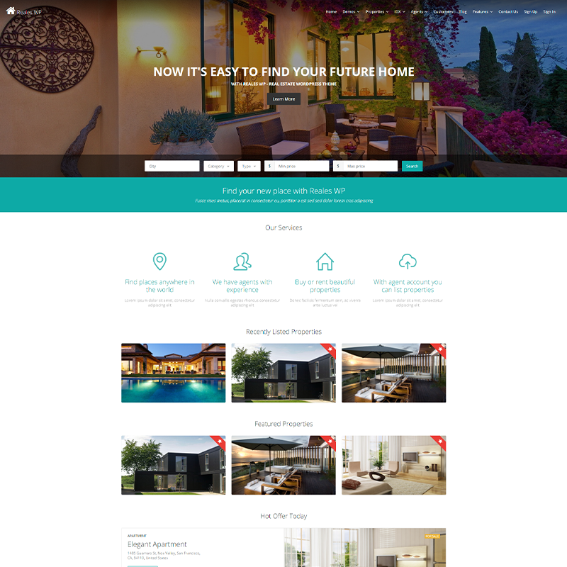 Plantilla WordPress Inmobiliarias - Reales WP