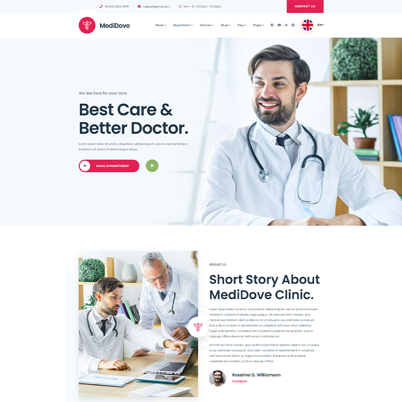 MediDove - Tema WordPress para Doctores y Médicos