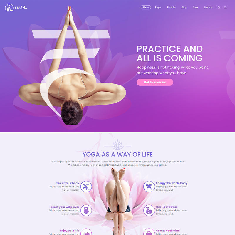 Plantilla WordPress Premium Yoga Aasana