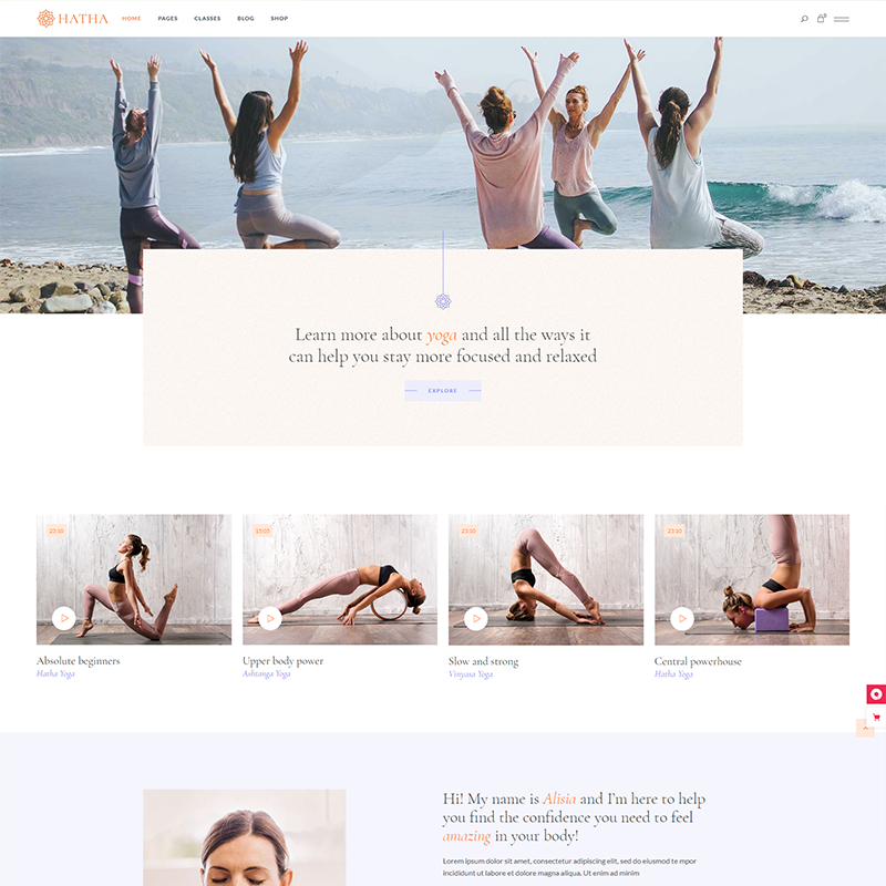 Tema WordPress Hatha Yoga