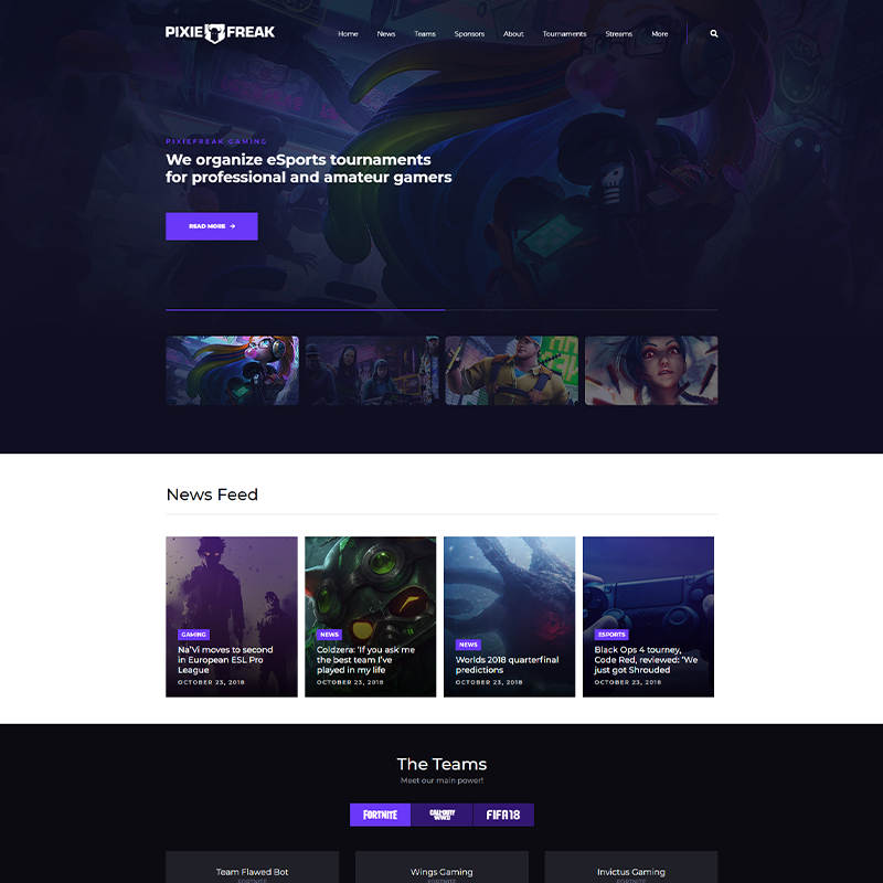 Gaming Tema WordPress - PixieFreak